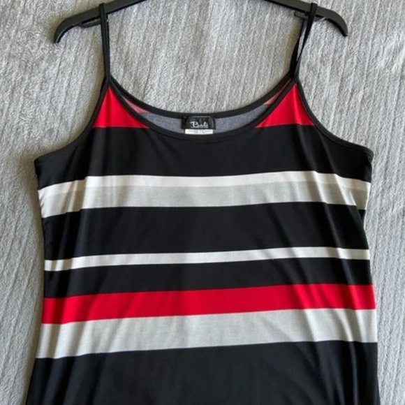 Bali Striped Dress with Mesh Overlay - Picture 6 of 6